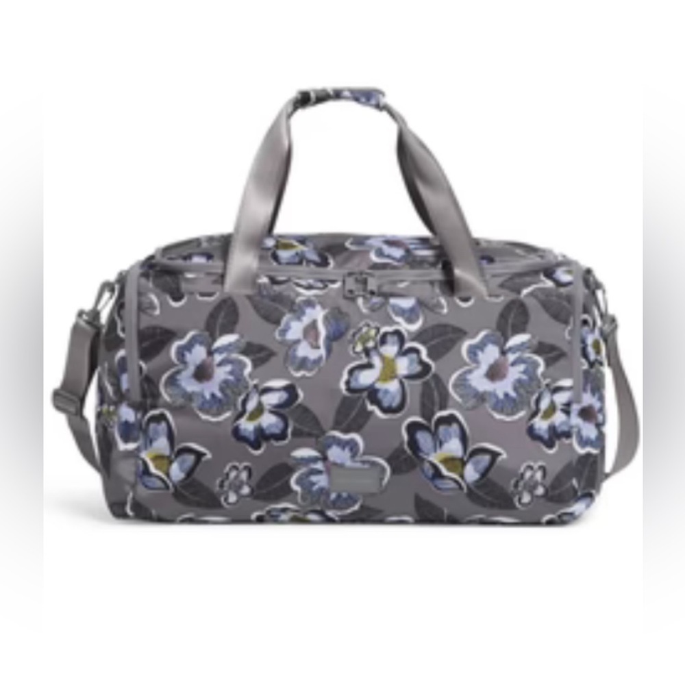 Vera Bradley Travel Duffel Bag Blooms Shower Floral Gray Women's Bag